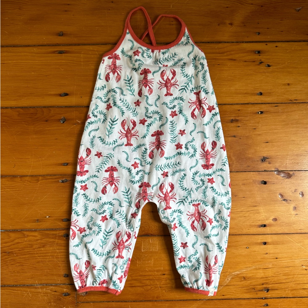 EUC Burt’s Bees Baby Lobster Romper